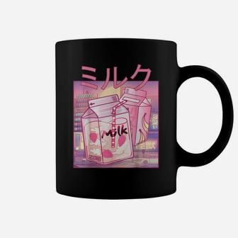 Pink Japanese Milk Shake Aesthetic Kawaii Strawberry Milk Coffee Mug | Crazezy