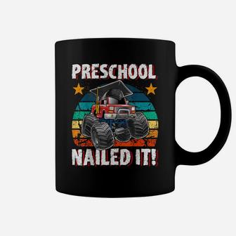 Preschool Monster Truck Retro Graduation Cap Gift For Boys Coffee Mug | Crazezy DE