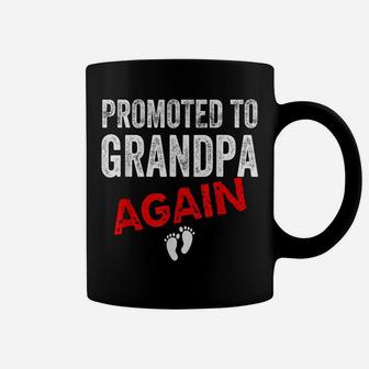 Promoted To Grandpa Again Dad Pregnancy Announcement Funny Coffee Mug | Crazezy