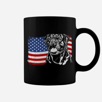 Proud French Mastiff American Flag Patriotic Dog Gift Coffee Mug | Crazezy CA