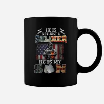 Proud Soldier Army Parents Mom Dad He Is My Son Flag Gift Coffee Mug | Crazezy