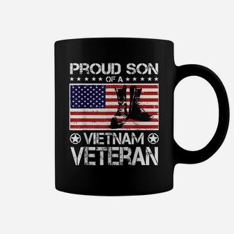 Proud Son Of Vietnam Veteran Us Flag Boots Veteran Day Gifts Coffee Mug | Crazezy
