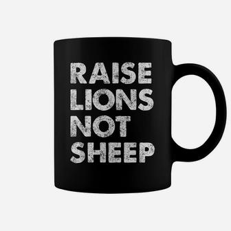 Raise Lions Not Sheep - American Patriot - Patriotic Lion Coffee Mug | Crazezy CA