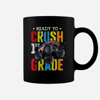 Ready To Crush 1St Grade Monster Truck Boys Back To School Coffee Mug | Crazezy DE
