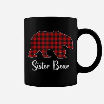 Red Plaid Bear Christmas Pajama Sister Matching Family Coffee Mug | Crazezy