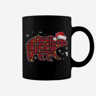 Red Plaid Bonus Dad Bear Matching Buffalo Pajama Coffee Mug | Crazezy