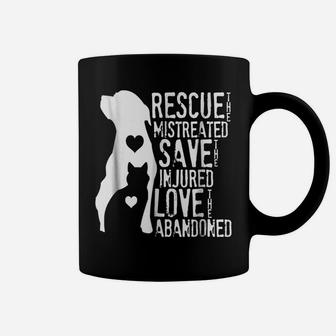 Rescue, Save, Love Animal Rescue, Dog Lover Cat Lover Shirt Coffee Mug | Crazezy DE