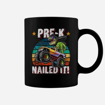 Retro Dinosaur Monster Truck Pre-K Graduation Cap Gift Boys Coffee Mug | Crazezy CA