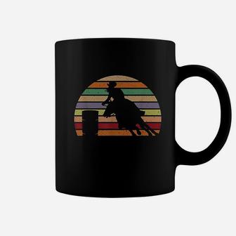 Retro Horse Barrel Racing Striped Sunset Vintage Coffee Mug | Crazezy DE