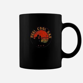 Retro Reel Cool Dad Fishing Daddy Vintage Fathers Day Gift Coffee Mug | Crazezy CA