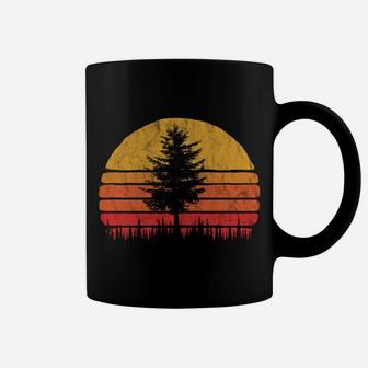Retro Sun Minimalist Pine Tree Vintage Graphic Coffee Mug | Crazezy UK