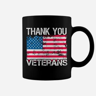 Retro Us Flag Military Vet Appreciation - Thank You Veterans Sweatshirt Coffee Mug | Crazezy DE