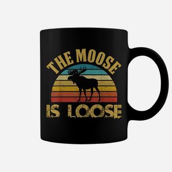 Retro Vintage Moose Is Loose Funny Moose Lover Gift Coffee Mug | Crazezy