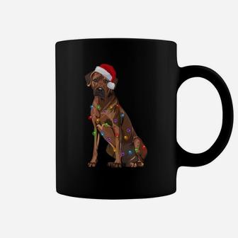 Rhodesian Ridgeback Christmas Lights Xmas Dog Lover Sweatshirt Coffee Mug | Crazezy CA
