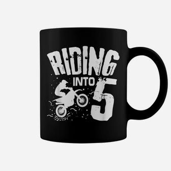 Riding Into 5 Funny Dirt Bike Fifth Birthday Biker Apparel Coffee Mug | Crazezy AU