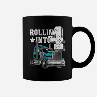 Rollin Into 4 Big Rig Semi-Trailer Truck 4Th Birthday Gift Coffee Mug | Crazezy