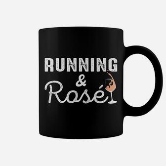 Running And Rose Wine Funny Work Out Gym Coffee Mug | Crazezy AU