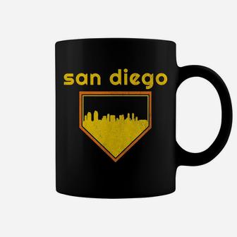 San Diego Baseball Home Plate Vintage Sd Skyline Shirt Coffee Mug | Crazezy