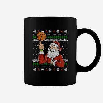 Santa Playing Basketball | Christmas Ugly Sweater T-shirt Coffee Mug | Crazezy CA