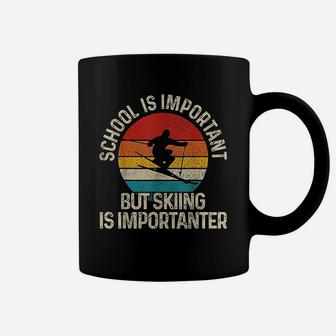 School Is Important But Skiing Is Importanter Ski Funny Gift Coffee Mug | Crazezy