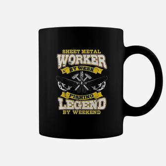 Sheet Metal Worker Gifts Funny Fishing Legend On Weekend Coffee Mug | Crazezy CA