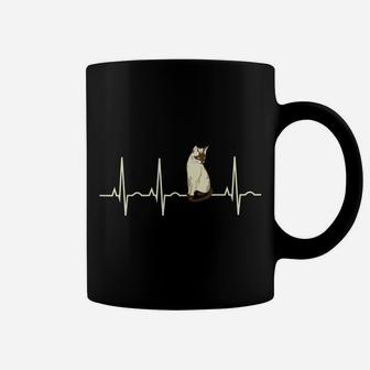Siamese Cat Shirt - Siamese Cat Heartbeat Gift Coffee Mug | Crazezy CA
