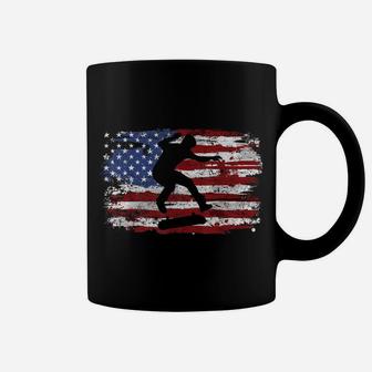 Skateboard Vintage Usa Flag Coffee Mug | Crazezy