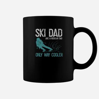 Ski Dad Winter Skiing Snow Sport Daddy Distressed Shirt Coffee Mug | Crazezy DE