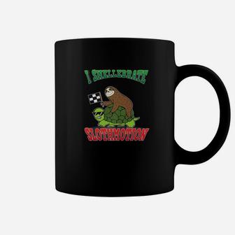 Sloth Riding A Turtle Sloth Racing Team Tee Gift Coffee Mug | Crazezy