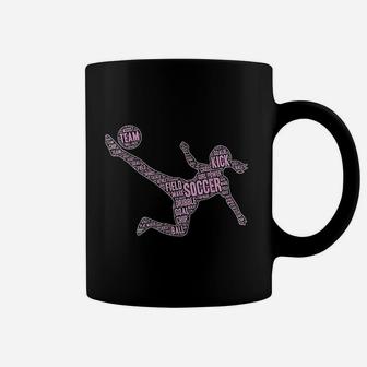 Soccer Typography Youth Girls And Women Players Coffee Mug | Crazezy CA