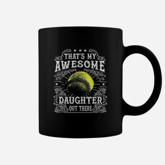 Softball Gift For Dad And Mom From Daughter Coffee Mug | Crazezy AU