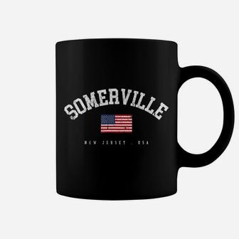Somerville NJ Retro American Flag USA City Name Coffee Mug | Crazezy