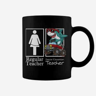 Special Education Teacher Monster Truck Gamer Shark Coffee Mug | Crazezy