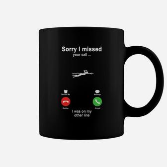Swimming Sorry I Missed Your Call I Was On My Other Line Funny Sport Lovers Coffee Mug | Crazezy