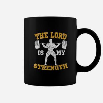 The Lord Is My Strength Christian Gym Jesus Workout Gift Coffee Mug | Crazezy