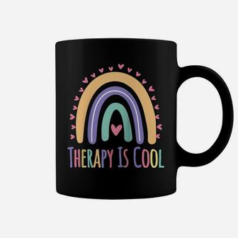 Therapy Is Cool Self Care Mental Health Awareness Gift Women Raglan Baseball Tee Coffee Mug | Crazezy