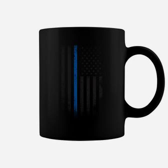 Thin Blue Line Usa Flag Support Police Law Enforcement Sweatshirt Coffee Mug | Crazezy