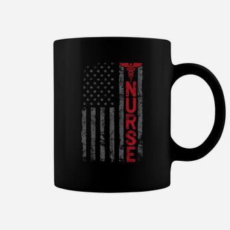 Thin Red Line Usa Us American Flag Pride Rn Lvn Can Nurse Sweatshirt Coffee Mug | Crazezy CA