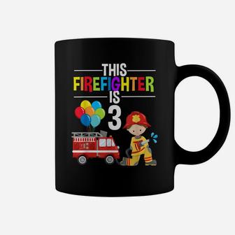 This Firefighter Is 3 3Rd Birthday Fire Truck Fireman Boys Coffee Mug | Crazezy DE