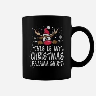 This Is My Cute Reindeer Christmas Pajamas Coffee Mug | Crazezy
