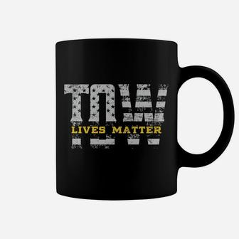 TOW Live Matter Tow Truck Gift Idea Thin Yellow Line Coffee Mug | Crazezy