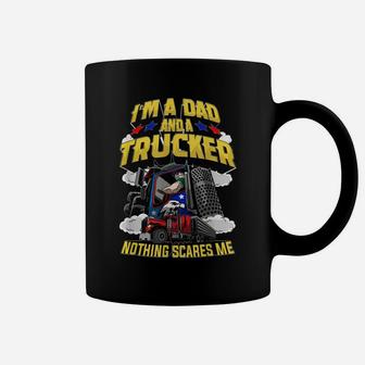 Trucker Truck Driver Dad Trucker Daddy Husband Fathers Day Coffee Mug | Crazezy