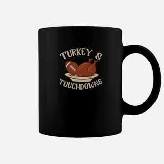 Turkey And Touchdowns Football Food Thanksgiving Coffee Mug | Crazezy UK