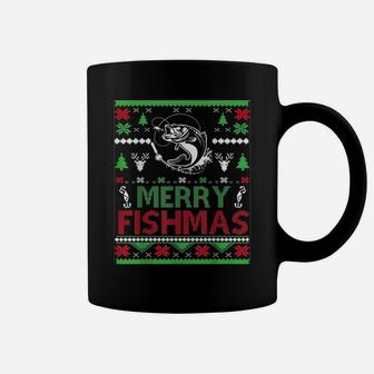 Ugly Fishing Christmas Bass Fish Apparel, Merry Fishmas Coffee Mug | Crazezy