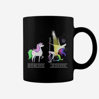 Unicorn Pole Dancing Party Before Wine After Wine Gift Coffee Mug | Crazezy
