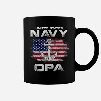 United States Flag American Navy Opa Veteran Day Gift Coffee Mug | Crazezy