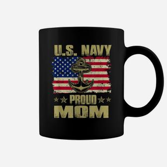 Us Navy Proud Mom With American Flag 4Th Of July Veteran Day Coffee Mug | Crazezy