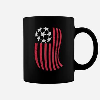 Usa Flag With Soccer Ball Distressed Graphic Coffee Mug | Crazezy