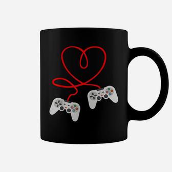 Video Gamer Valentines Day With Controllers Heart Coffee Mug | Crazezy