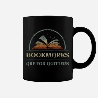 Vintage Bookmarks Are For Quitters Reading Book Distressed Coffee Mug | Crazezy